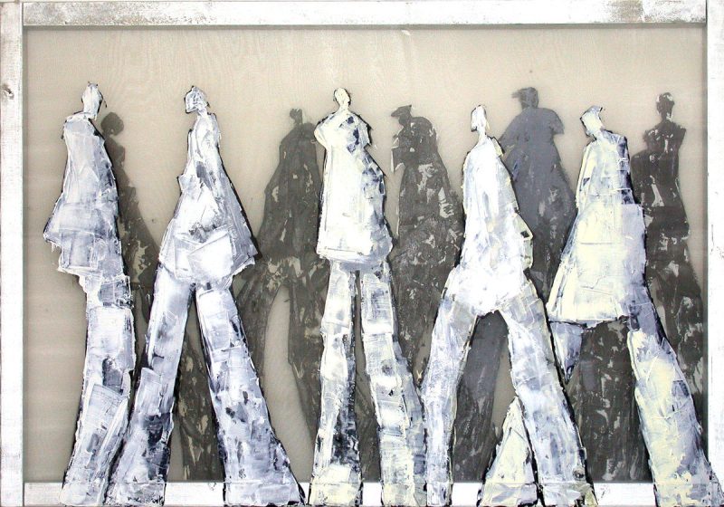Transparant schilderij: Schaduwen Transparant. wit en zwart, 120 x 85 cm