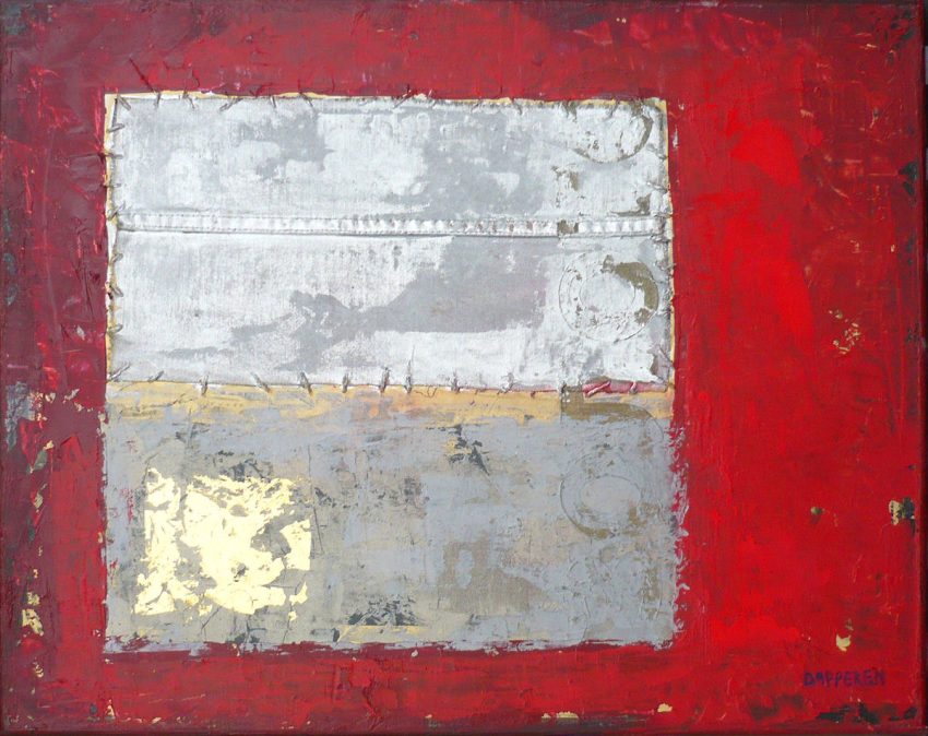 Colorfield schilderij Russisch Goud van beeldend kunstenaar Hester van Dapperen